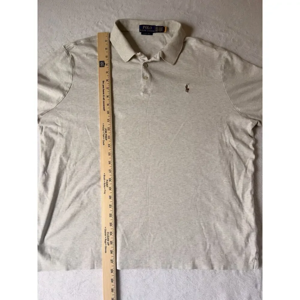 Polo Ralph Lauren Men’s XXL Tall Polo Shirt White Gray
